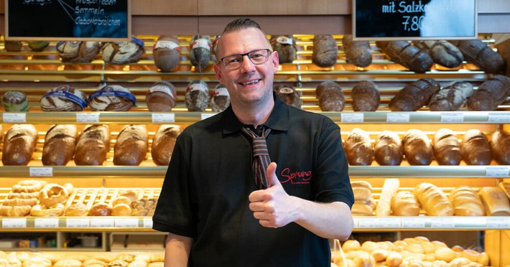 Verkäufer der Bäckerei Sprung in Magdeburg