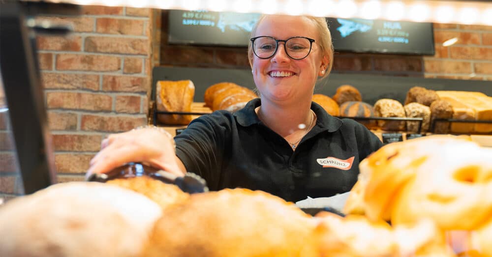Verkäuferin der Bäckerei Schrunz in Emsdetten